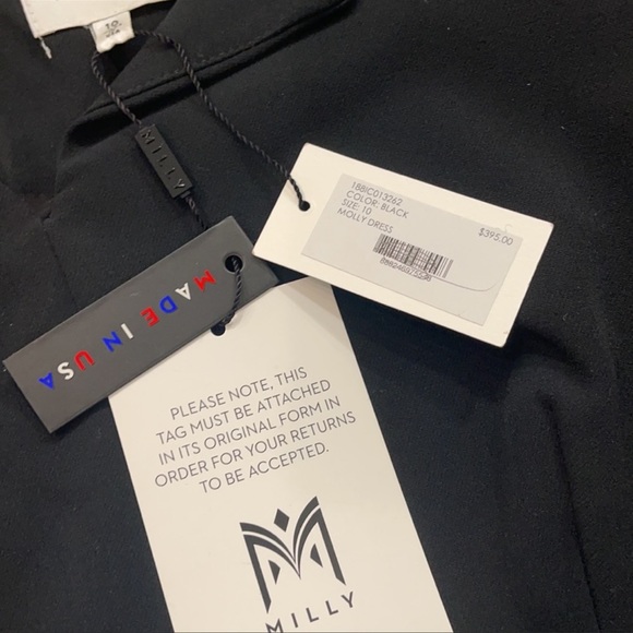 Milly black Molly long sleeve mini dress sz 10 - Picture 3 of 7